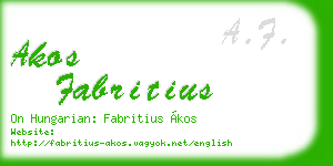 akos fabritius business card
