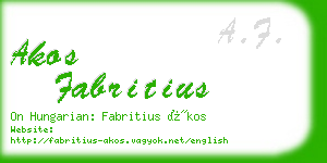 akos fabritius business card